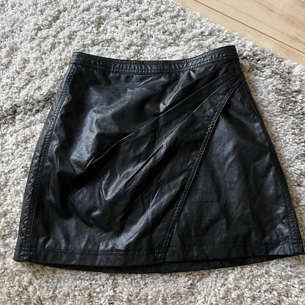 Leather mini skirt